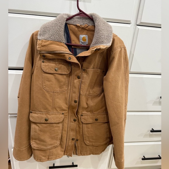 Carhartt Jackets & Blazers - Carhartt Tan Sherpa-Lined Coat